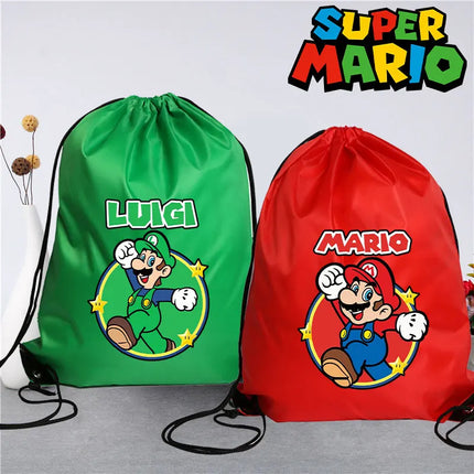 Super Mario Drawstring Bag for Men Women Anime Cartoon Portable Shopping Bags Fashion Simple Handbag Fitness Yoga Storage Pouch