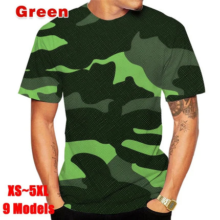 Men's Personalized T-shirt Summer Camouflage 3D Printing T-shirt Loose Soft Comfortable Breathable T-shirt Men's Top