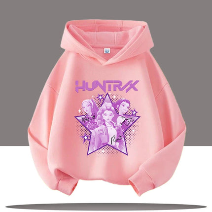 Y2K KPop Demon Hunters Hoodies Teenage Girls Boys Rumi KPop Demon Hunters Hoody Autumn Casual Long Sleeve Children's Clothing