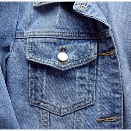 2025 Spring Women’s Denim Jacket Long Sleeve Overcoat Loose Denim Coat Button Outwear Jeans Jackets
