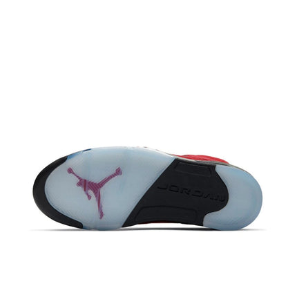 Original Air Jordan 5 'Bulls' For Men's Red and White Retro Classic Basketball Shoes Casual Sneakers 852542-700