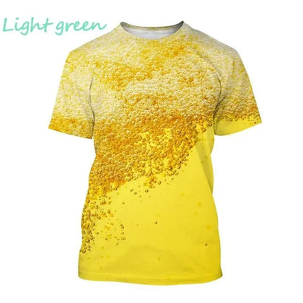 Funny Bubble Beer 3D Printed T Shirt For Men Fashion Graphs T-shirt Summer Gym Sports Short Sleeve Tees Quick-drying Women Tops