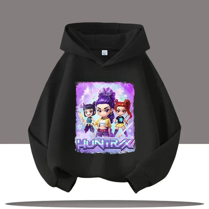 KPop Demon Hunters Hoodies Baby Girl Boy Clothes Fashion Casual Hooded Sweatshirts K-Pop Demon Hunters Pullover Kids Outfits Gif