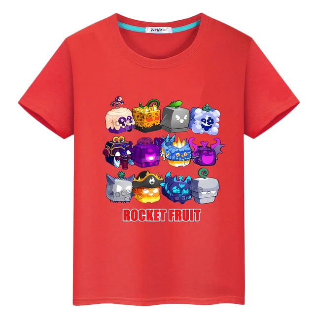 New Game Blox Fruits 100%Cotton t shirt for kids boy 10years Short Tops anime Tees y2k one piece pride tshirt kids clothes girls