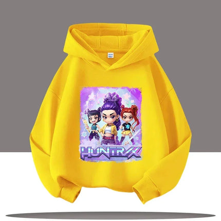 KPop Demon Hunters Hoodies Baby Girl Boy Clothes Fashion Casual Hooded Sweatshirts K-Pop Demon Hunters Pullover Kids Outfits Gif