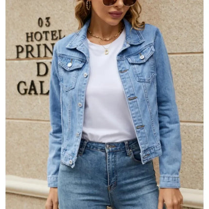 New Long Sleeve winter Slim White Black Jeans Top For Women Solid Denim Jacket Women Short Overcoat Ladies Jackets Tops