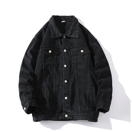 Fashion Casual Denim Jacket Men, Single-breasted Square Collar Long-sleeved Coat, Blue, Green, Gray, Black, Yellow, White,Purple