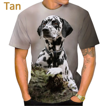 2022 Animal Dalmatian 3D Men's T-Shirt Fashion Dog Cute Aalmatian Shiba Inu Unisex Casual Streetwear Shirt