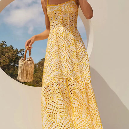 Square Collar Sleeveless High Waist Solid Camisole Dress Female Fashion