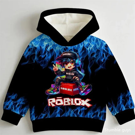 Kids Spring Autumn Roblox Hoodie 3-14 Years Boys Clothes Girls 3D Wear
