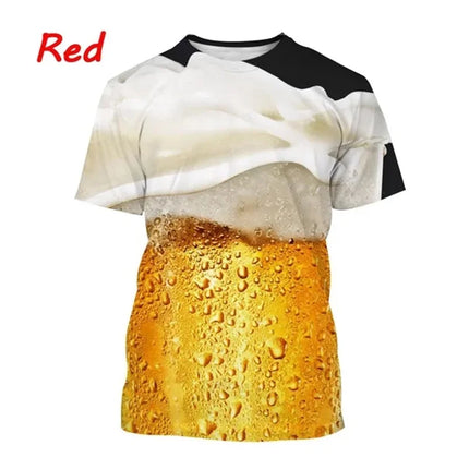Funny Bubble Beer 3D Printed T Shirt For Men Fashion Graphs T-shirt Summer Gym Sports Short Sleeve Tees Quick-drying Women Tops