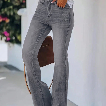 New hot women's horn jeans high waist slimming Denim pants