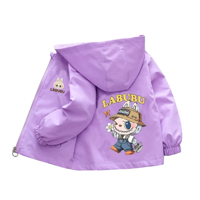Kids labubu Clothes Autumn Baby Boys Girls Jacket Fashion Cartoon Stitch Print Outerwear for Kids Clothes Children Summer Coat