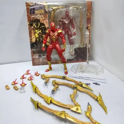 14cm Marvel Kaiyodo Revoltech Amazing Yamaguchi Iron Spider-Man Action Figure Model Doll Collectible Toy Room Decoration Gifts