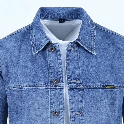 Male Jean Coats Blue Button Men's Denim Jacket Autumn Cheap Price Stylish New in Y2k One Piece of Fabric Low Cost Cowgirl Size L