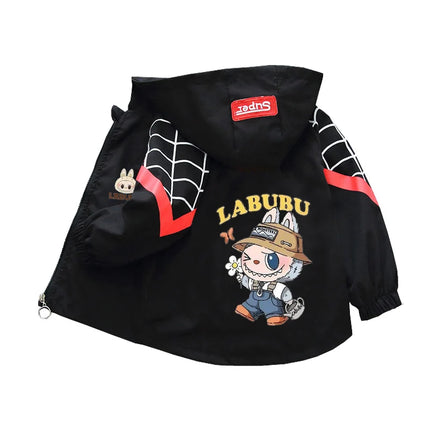 Kids labubu Clothes Autumn Baby Boys Girls Jacket Fashion Cartoon Stitch Print Outerwear for Kids Clothes Children Summer Coat