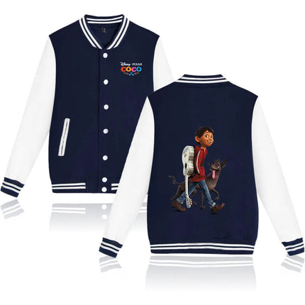 Coco Baseball Jacket Men Women Hip Hop Harajuku Jackets Streetwear Kids Boys Girls Loose College Coats