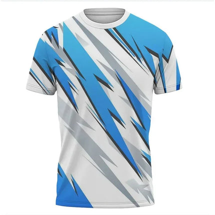 Hot Square Plaid Design T-shirt 3D Printed Outdoor Sports T-shirt Round Neck Short Sleeve Men's Summer Running Round Neck T-shir