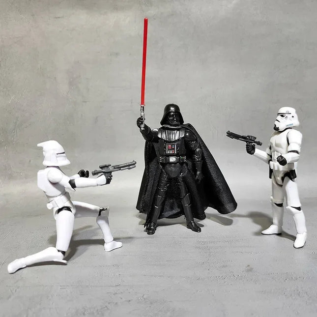 Marvel 10cm White Soldier Black Knight Star Wars Model Storm Ornament Joint Movable Laser Sword Figurine Toy