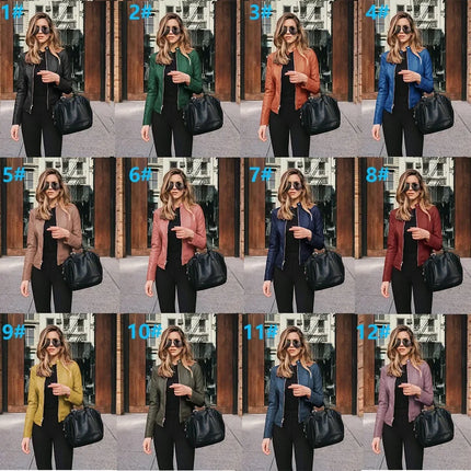 Fashionable Women's PU Leather Suit Jacket New Arrival Autumn Winter Small Outerwear Stylish EBay Style Wish Product