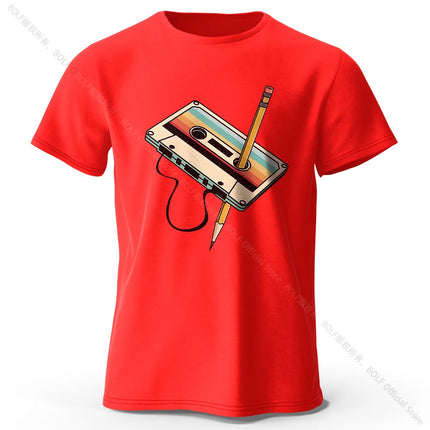 Men's Summer Essential 100% Cotton Printed T-Shirt, Soft & Breathable Round Neck Short Sleeve Tee, Unisex Casual Wear