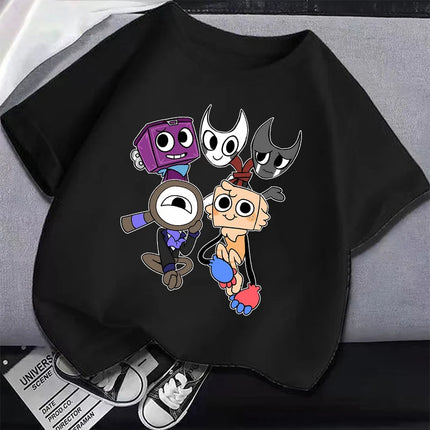 Game Dandy's World Kids Anime Cotton T-shirt Boy Girl Short Sleeve Top Children Cartoon Cute Tee Summer Casual Clothes Gift 2024