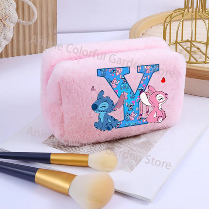 Disney Stitch Plush Cosmetic Bag for Women Anime Cartoon Fashion Makeup Pouch Girls Cosmetics Storage Bags Washing Handbag Gifts
