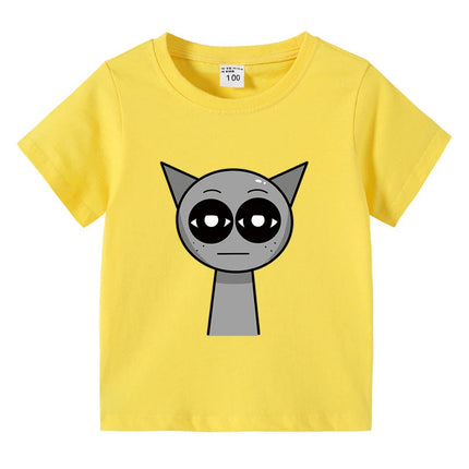 Summer Hot Sprunki Clothes Kids Game Incredibox Cotton T shirt Boys Short Sleeve Tee Toddler Girls Causal Tops Children Clothing