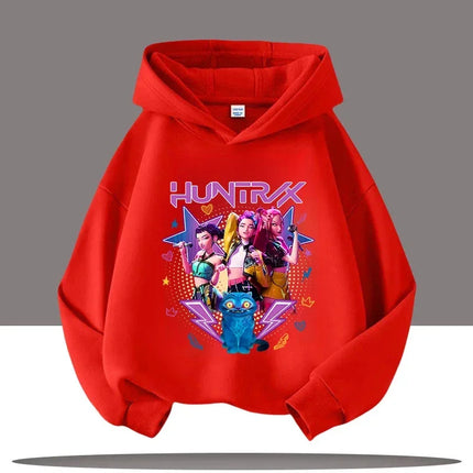 KPop Demon Hunters Hoodies Baby Girl Boy Clothes Fashion Casual Hooded Sweatshirts K-Pop Demon Hunters Pullover Kids Outfits Gif