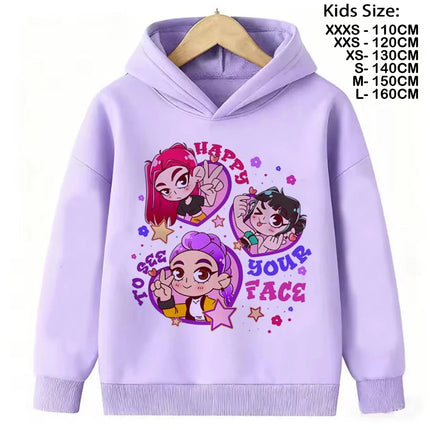 KPop Demon Hunters Hoodies Baby Girl Boy Clothes Fashion Casual Hooded Sweatshirts K-Pop Demon Hunters Pullover Kids