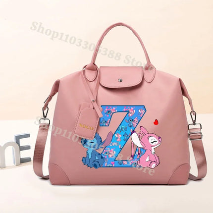 Disney Stitch High-capacity Luggage Bag for Women Anime Fashion Crossbody Bags Fashion Travel Portable Simple Tote-bag Gifts