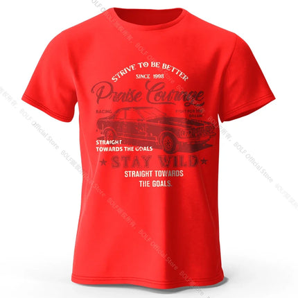 Men's Old Car Printed T-Shirt 100% Cotton Oversized Vintage Old School Graphic Tees for Men Women Summer Tops