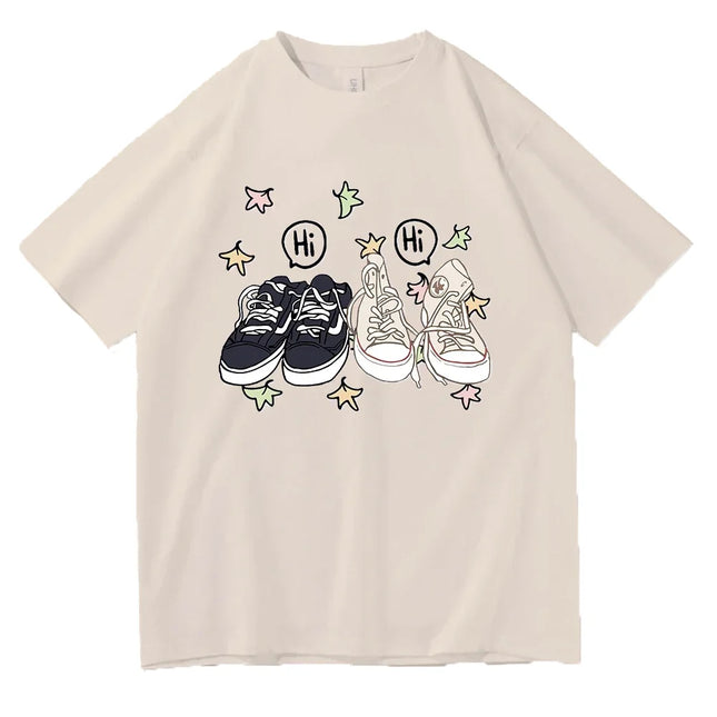 Heartstopper T-Shirt Nick Charlie Shoes Hi Clothes Tops Tees Camiseta Womens Men Casual Loose T Shirt Plus Size Tshirt Tops