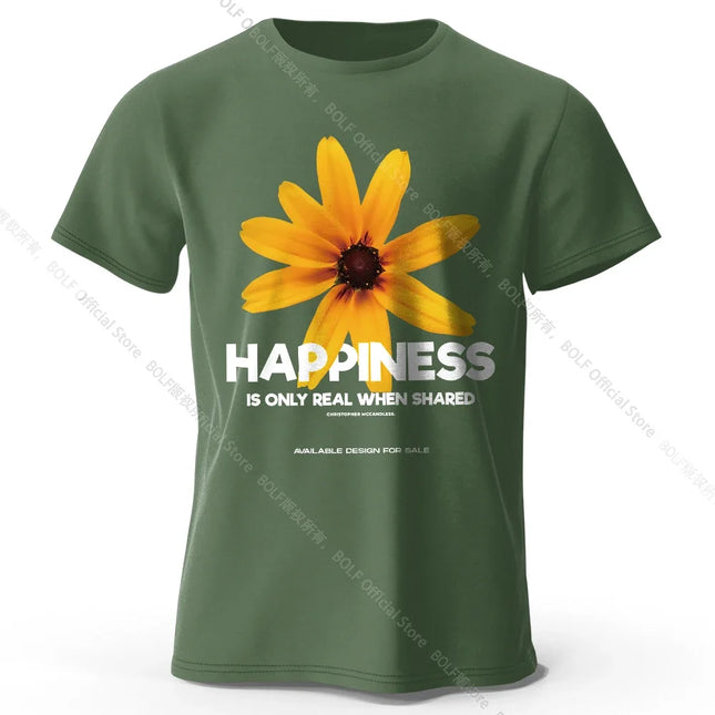 Autumn Chrysanthemum Print Tee 100% Cotton - Kawaii Floral Design Soft & Stylish Everyday Wear
