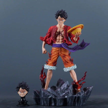New 24cm One Piece Monkey D. Luffy Anime Figure Four Emperors Luffy Action Figurine PVC Collectible Model Doll Toy Children Gift