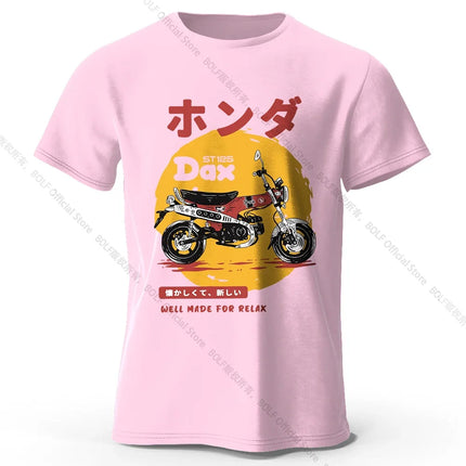 Retro Bike Art T-Shirt 100% Premium Cotton Slim Fit Hand Painted Motorcycle Graphic Tee for Riding Enthusiasts