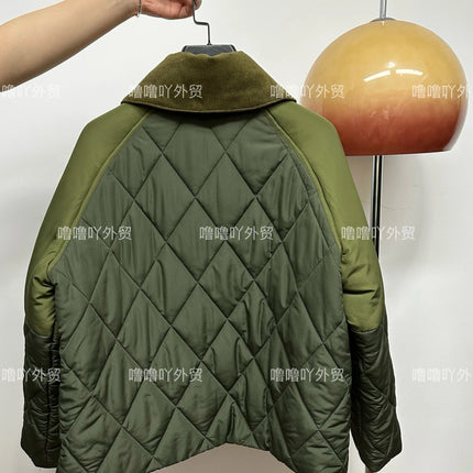 B@r Milby Barbour Ladies Classic Rhombus Plaid Quilted Cotton Jacket Warm Jacket