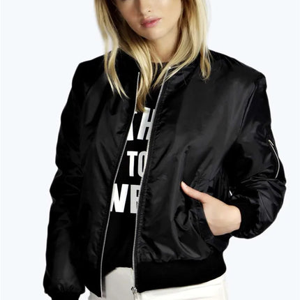 2024 Autumn Winter Fashion Women New Slim Jacket Casual Round Neck Solid Color Zipper Female No Hat Jacket Outwear