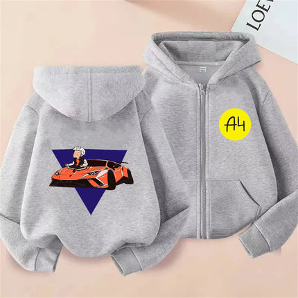 Merch A4 Children Hoodie Kids Zipper style Hoodie Boys black Girls pink 3-12 Year Sweatshirt Long sleeves leisure Anime Tops