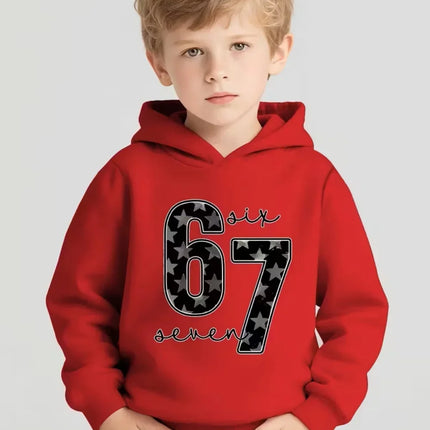 Bruh 67 Six Seven Funny Brainrot Meme Children's Hoodie Boys Girl Hooded Pullover Hiphop Streetwear Soft Casual Warm Sweatshirt