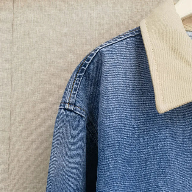 Rivet Pocket Splicing Denim Short Jacket Same as Celebrity 2025 Spring Outfit New Style Jackets for Women Coat for Women