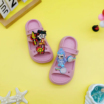 Fashion Popular Cartoon Nezha Bing Slippers New Flats Bottom Boys and Girls Non-Slip Soft Bottom Sandals 811