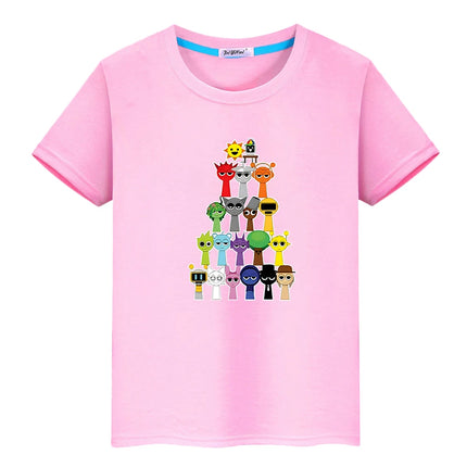 Sprunki print 100%Cotton Cute Tees anime Short y2k one piece Sprunki  t shirt for kids boy 10year Tops pride tshirt girl clothes