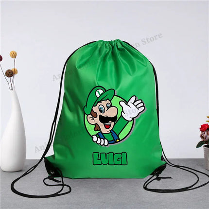 Super Mario Drawstring Bag for Men Women Anime Cartoon Portable Shopping Bags Fashion Simple Handbag Fitness Yoga Storage Pouch