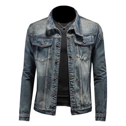 The Main Promotion of New Explosive Embroidered Coat Spring and Autumn New Men's Trends with Popular Denim Jacket Clothing
