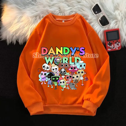 Dandys World Children Sweatshirt Cartoon Anime Multi-color Clothing Game Peripherals Crew  Neck Tops Spring Autumn Clothes Gifts