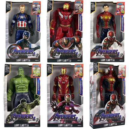 New Marvel Spiderman Hulk Ironman Anime Action Figure Toy Christmas Gift Pvc Movable Joints Luminous Doll Collection Model Toys