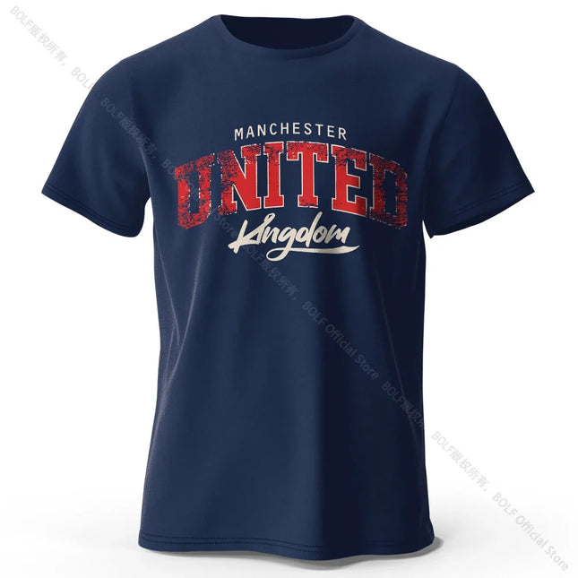 Men's Unites Kingdom Letter Vintage Printed T-Shirt 100% Cotton Oversized Street Graphic Tees for Men Women Summer Tops