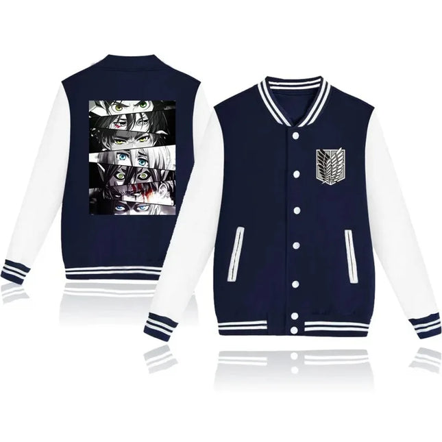 Attack on Titan Print Men Women Jacket Coat Sweatshirts Japan Anime Hoodie Baseball Uniform Cardigan Streetwear Clothes Tops