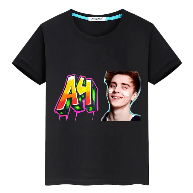 а4 мерч 100%Cotton Print T-shirt Short Tops boys girl clothes y2k one piece Summer Влад Бумага a4 Anime Tees Casual kids clothes